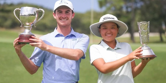 Declan O'Donovan (left) and Godiva Kim (NSW Golf Photo)