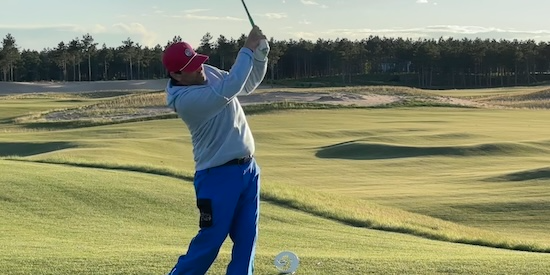 Richie Blumberg on the 16th tee at Sand Valley (AmateurGolf.com Photo)